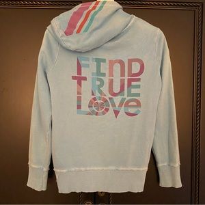 Old Navy Light Blue Zippered Hoodie Women’s Medium